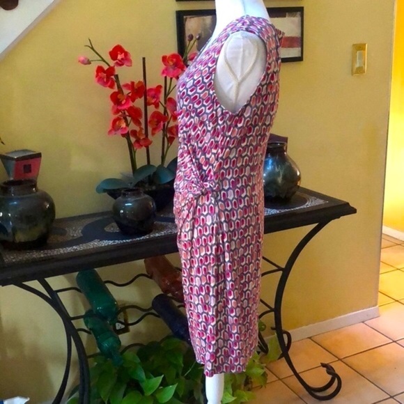 Nic & Zoe Geometric Bright Stone Print Sleeveless MIDI Dress Size Petite Large - Picture 8 of 15